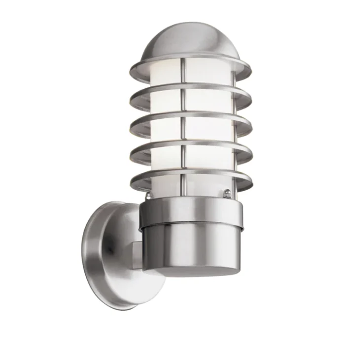 Louvre Outdoor Wall Light-Stainless Steel & White Shade,IP44
