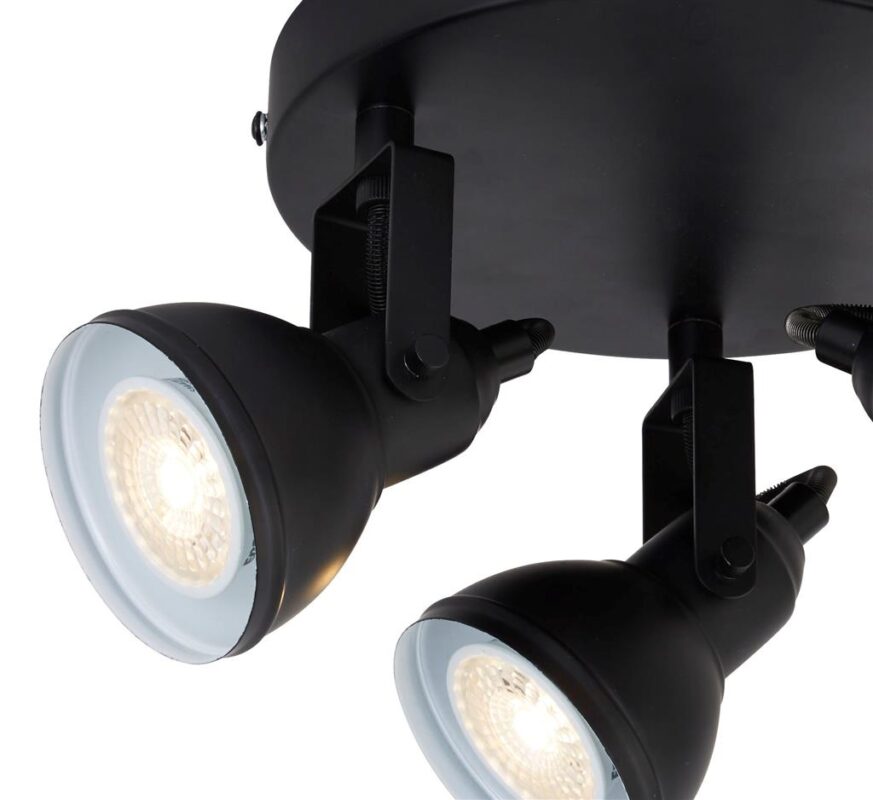 Focus 3LT Round Spotlight - Black Metal