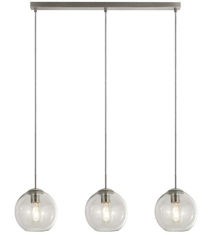 Balls 3LT Bar Ceiling Pendant - Chrome & Clear Glass