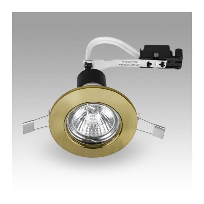 GU10 Brass Downlight ip20 Press Steel Fixed - LED Shop Direct