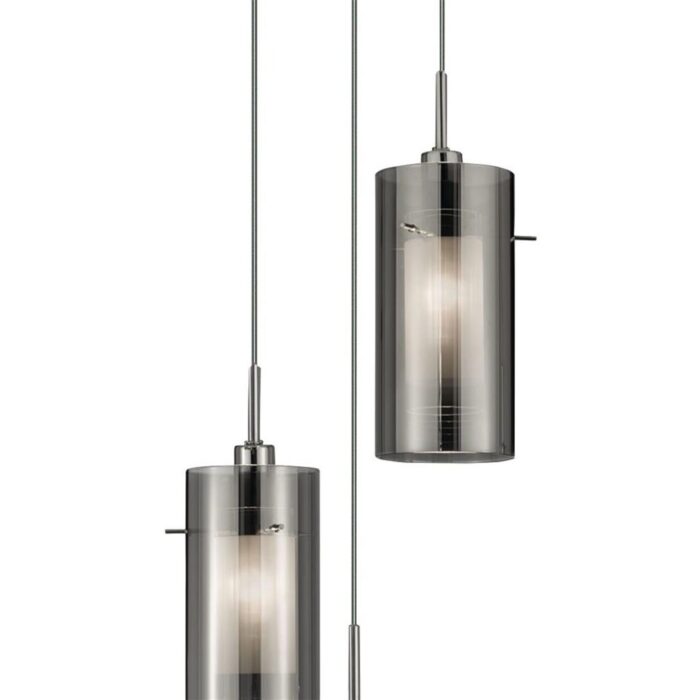 Duo 2 3LT Bar Pendant - Smoked Glass With Frosted Inner