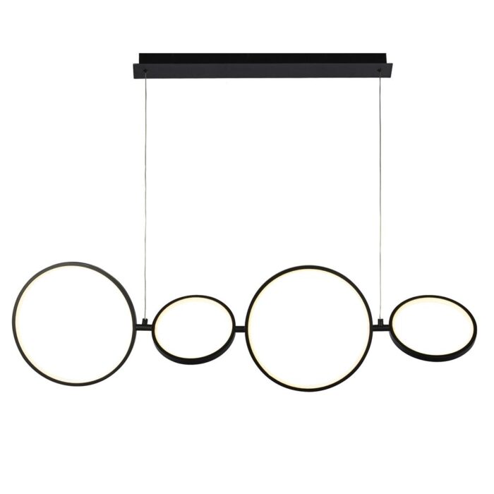 Cirque 4LT LED Ring Ceiling Pendant - Black Metal