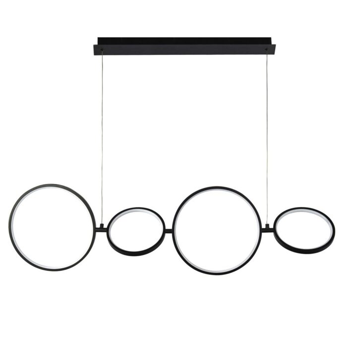 Cirque 4LT LED Ring Ceiling Pendant - Black Metal