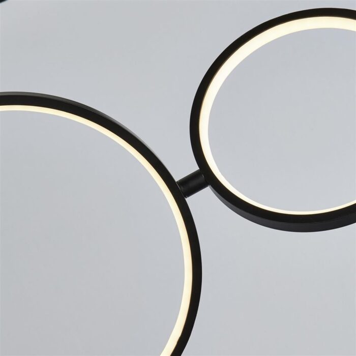 Cirque 4LT LED Ring Ceiling Pendant - Black Metal