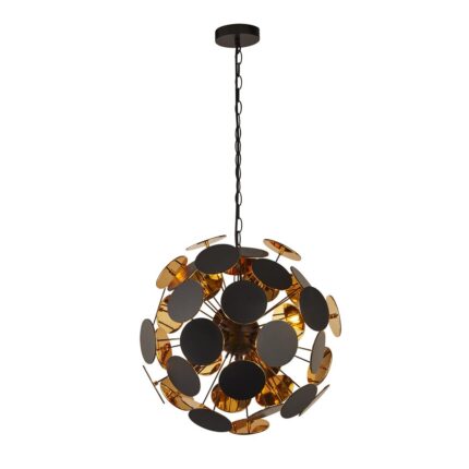 Discus 4LT Ceiling Pendant - Black Metal/PC Discs