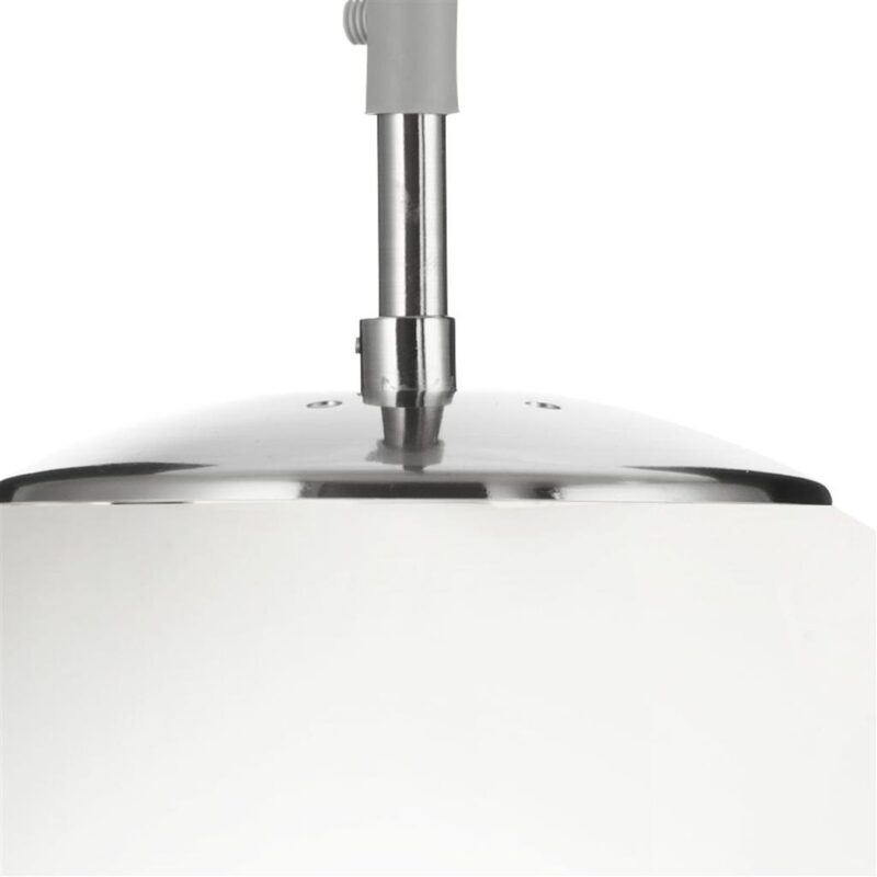 Atom Ceiling Pendant - Satin Silver & Opal Glass