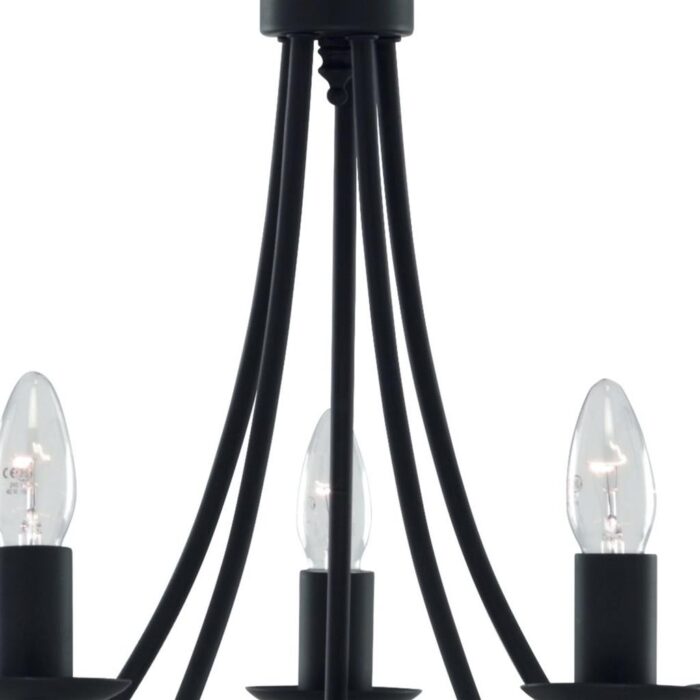 Maypole 5LT Ceiling Pendant - Black Iron