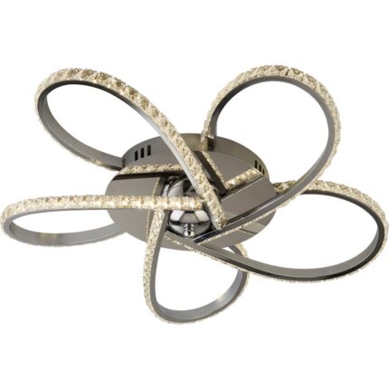 Daisy 5LT Flush Ceiling Light - Chrome & Clear Crystals