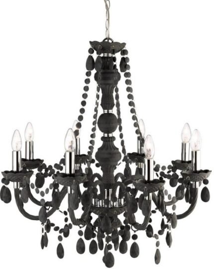 Marie Therese 8LT Ceiling Pendant - Black Glass & Acrylic