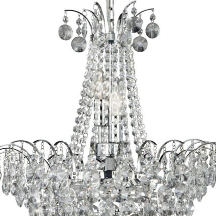 Limoges 6LT Chandelier- Crystal & Chrome