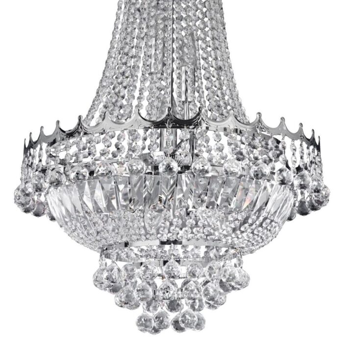 Versailles 9LT Chandelier - Chrome Frame & Crystal