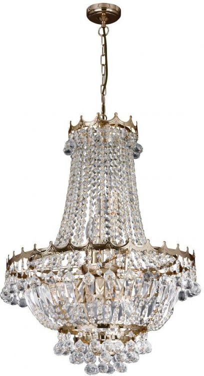 Versailles 9LT Chandelier - Gold Frame & Crystal