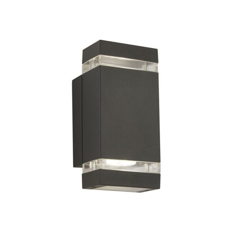 Sheffield LED 2LT Outdoor Light-Black & Clear Diffuser, IP44