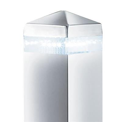 India 16LT 450mm LED Outdoor Post - Satin Silver, IP44