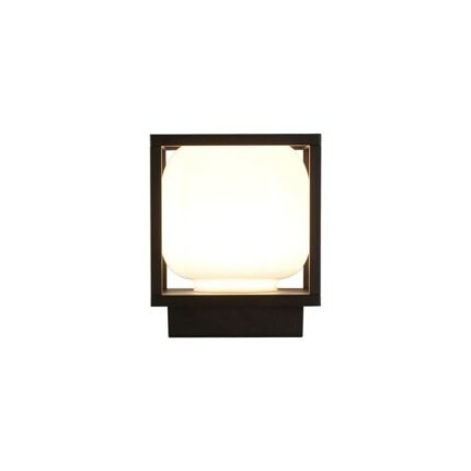 Athens 650mm LED Outdoor Post - Black With Opal Shade