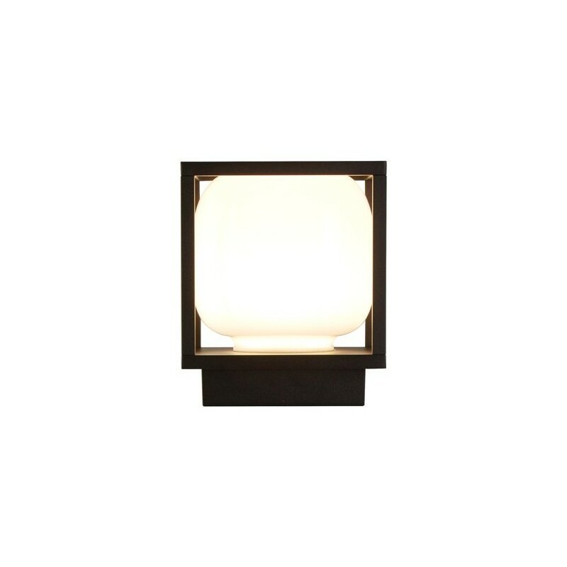 Athens 650mm LED Outdoor Post - Black With Opal Shade