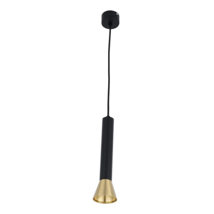 Black & Gold Single Pendant Light GU10